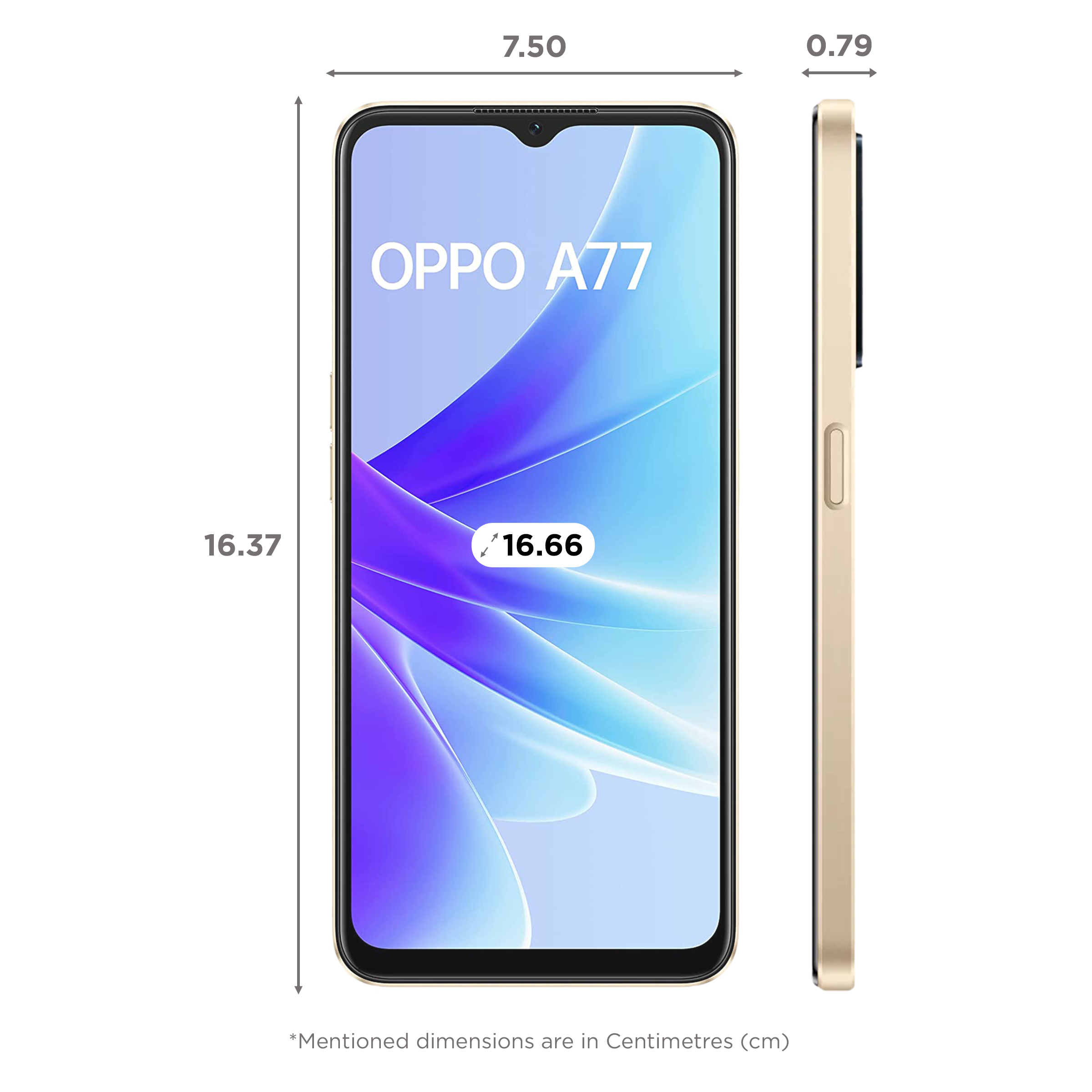 Buy OPPO A77 (4GB RAM, 128GB, Sunset Orange) Online - Croma